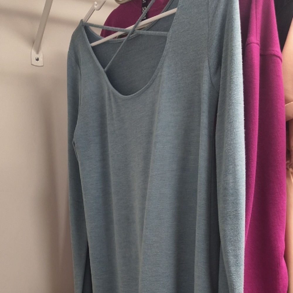 Karen Kane Blue Long Sleeve Top
